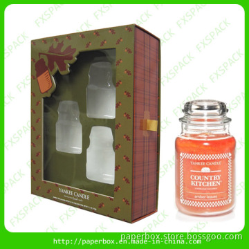 Candle Box/Candle Packaging Box with PVC Window/Drawer Box with Ribbon